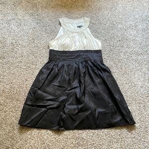 Fancy dinner dress with pearl design neckline. Worn once for engagement party